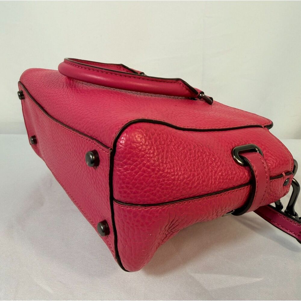 Coach Hot Pink Pebbled Leather Crossbody Satchel - Picture 5 of 15